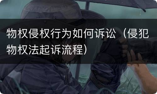 物权侵权行为如何诉讼（侵犯物权法起诉流程）