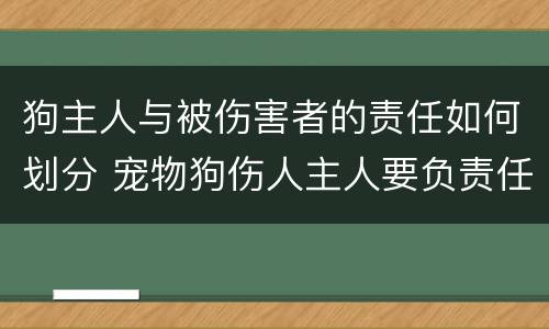 狗主人与被伤害者的责任如何划分 宠物狗伤人主人要负责任吗