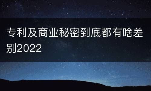 专利及商业秘密到底都有啥差别2022