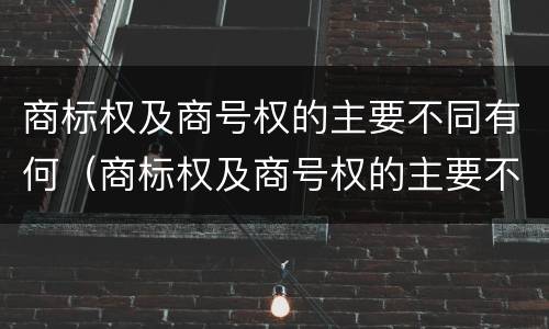 商标权及商号权的主要不同有何（商标权及商号权的主要不同有何异同）