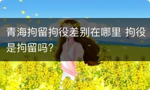 青海拘留拘役差别在哪里 拘役是拘留吗?