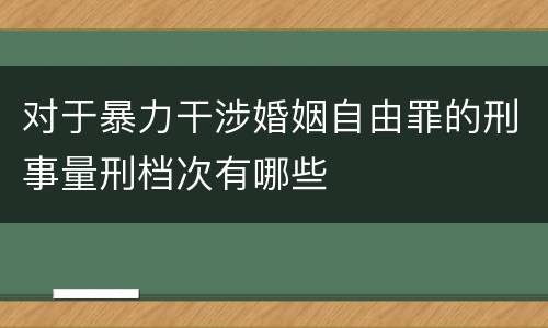 对于暴力干涉婚姻自由罪的刑事量刑档次有哪些