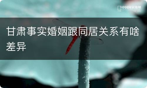 甘肃事实婚姻跟同居关系有啥差异