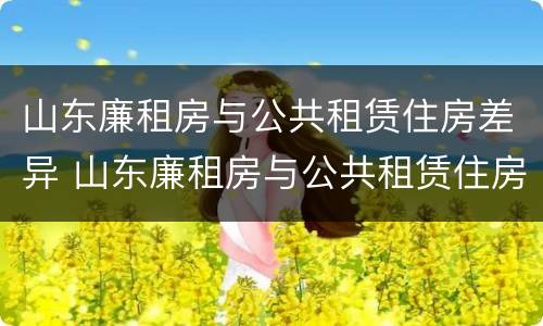 山东廉租房与公共租赁住房差异 山东廉租房与公共租赁住房差异原因