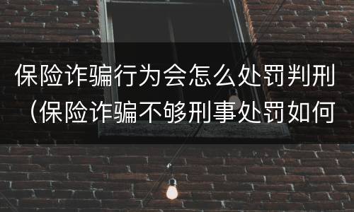 保险诈骗行为会怎么处罚判刑（保险诈骗不够刑事处罚如何处理）