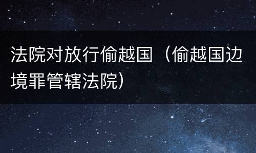 法院对放行偷越国（偷越国边境罪管辖法院）