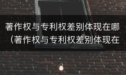 著作权与专利权差别体现在哪（著作权与专利权差别体现在哪方面）