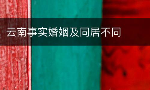 云南事实婚姻及同居不同