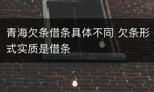青海欠条借条具体不同 欠条形式实质是借条