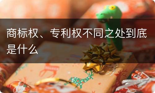商标权、专利权不同之处到底是什么