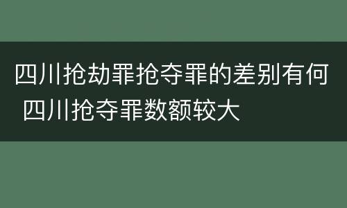 四川抢劫罪抢夺罪的差别有何 四川抢夺罪数额较大