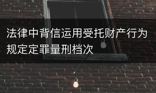 法律中背信运用受托财产行为规定定罪量刑档次