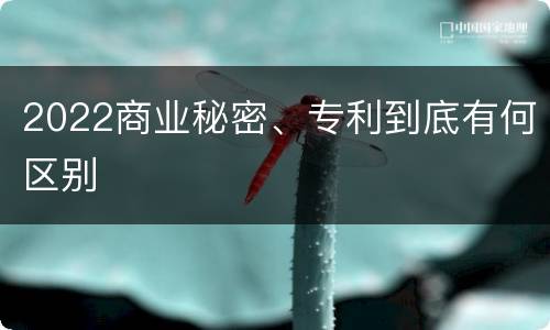 2022商业秘密、专利到底有何区别