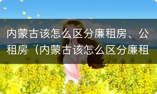 内蒙古该怎么区分廉租房、公租房（内蒙古该怎么区分廉租房,公租房和商品房）