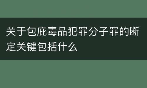 关于包庇毒品犯罪分子罪的断定关键包括什么