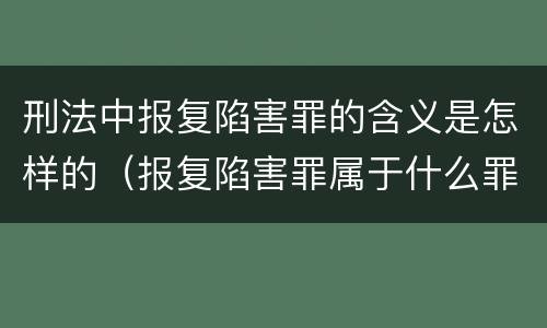 刑法中报复陷害罪的含义是怎样的（报复陷害罪属于什么罪）