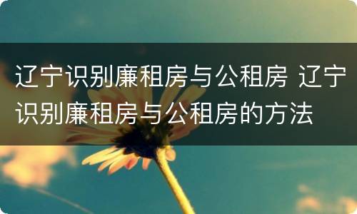 辽宁识别廉租房与公租房 辽宁识别廉租房与公租房的方法