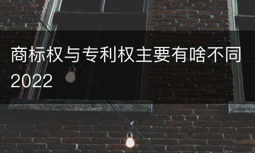 商标权与专利权主要有啥不同2022