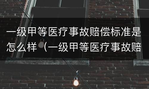 一级甲等医疗事故赔偿标准是怎么样（一级甲等医疗事故赔偿标准是怎么样的）