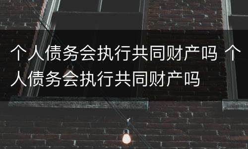 个人债务会执行共同财产吗 个人债务会执行共同财产吗
