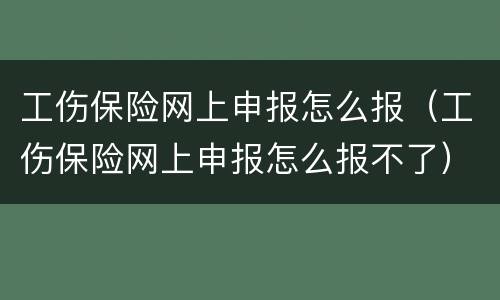 工伤保险网上申报怎么报（工伤保险网上申报怎么报不了）