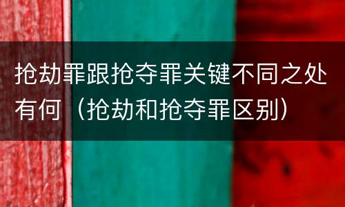 抢劫罪跟抢夺罪关键不同之处有何（抢劫和抢夺罪区别）