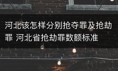 河北该怎样分别抢夺罪及抢劫罪 河北省抢劫罪数额标准