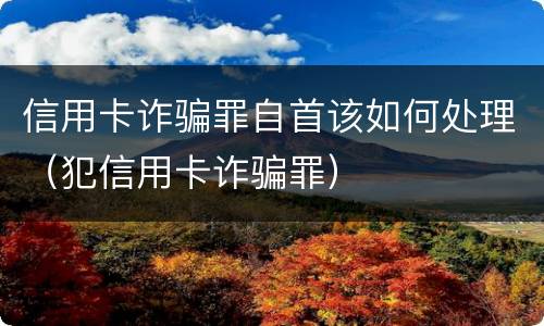 信用卡诈骗罪自首该如何处理（犯信用卡诈骗罪）