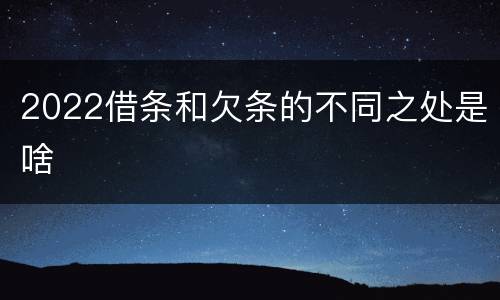 2022借条和欠条的不同之处是啥