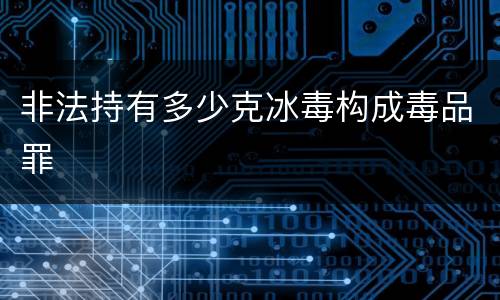 非法持有多少克冰毒构成毒品罪