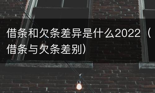 借条和欠条差异是什么2022（借条与欠条差别）