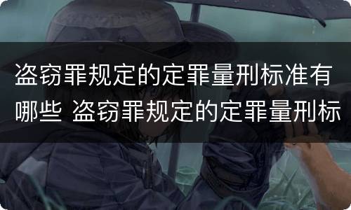 盗窃罪规定的定罪量刑标准有哪些 盗窃罪规定的定罪量刑标准有哪些呢