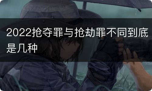 2022抢夺罪与抢劫罪不同到底是几种