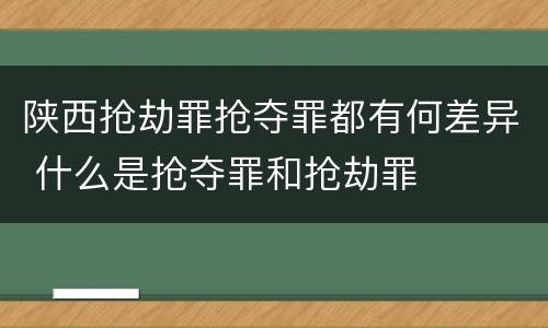 陕西抢劫罪抢夺罪都有何差异 什么是抢夺罪和抢劫罪