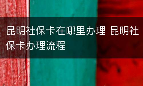 昆明社保卡在哪里办理 昆明社保卡办理流程