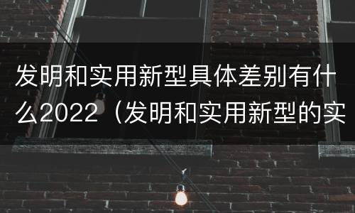 发明和实用新型具体差别有什么2022（发明和实用新型的实用性包括）