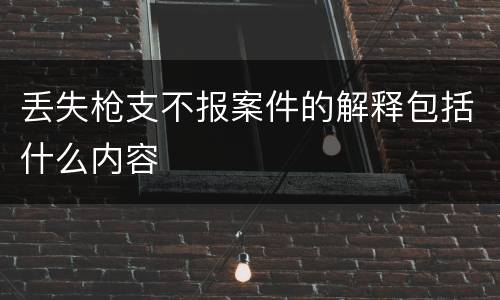 丢失枪支不报案件的解释包括什么内容