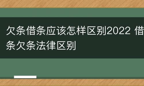 欠条借条应该怎样区别2022 借条欠条法律区别