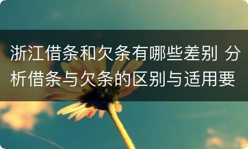 浙江借条和欠条有哪些差别 分析借条与欠条的区别与适用要点