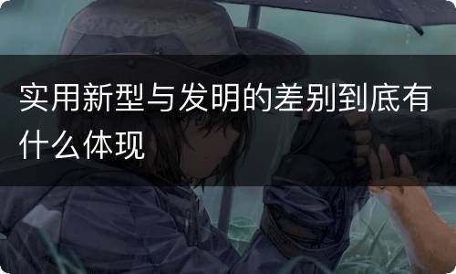 实用新型与发明的差别到底有什么体现