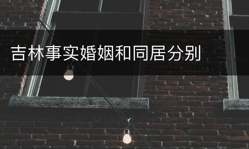 吉林事实婚姻和同居分别