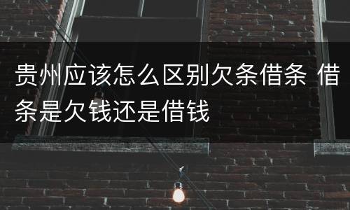 贵州应该怎么区别欠条借条 借条是欠钱还是借钱