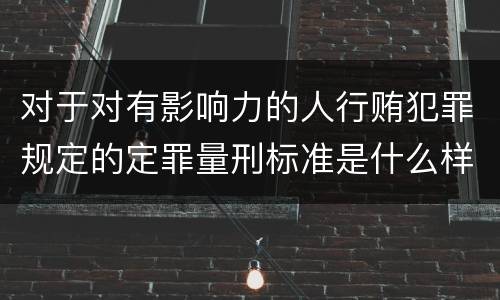对于对有影响力的人行贿犯罪规定的定罪量刑标准是什么样的
