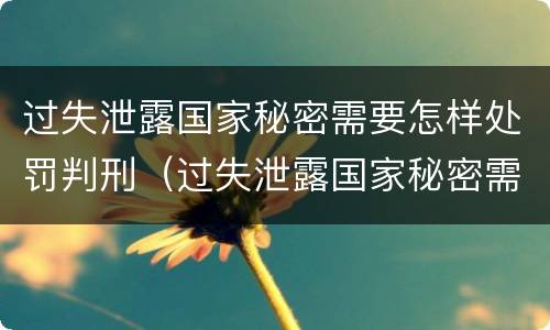 过失泄露国家秘密需要怎样处罚判刑（过失泄露国家秘密需要怎样处罚判刑多久）