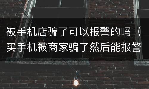 被手机店骗了可以报警的吗（买手机被商家骗了然后能报警吗）