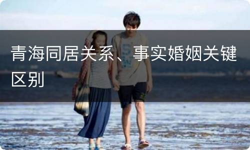 青海同居关系、事实婚姻关键区别