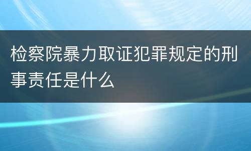 检察院暴力取证犯罪规定的刑事责任是什么