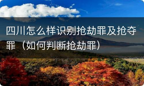 四川怎么样识别抢劫罪及抢夺罪（如何判断抢劫罪）