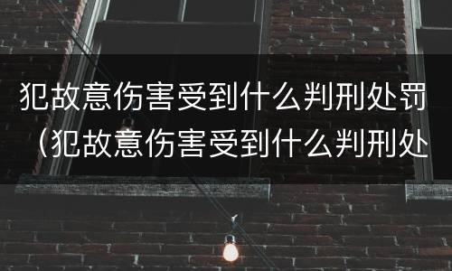 犯故意伤害受到什么判刑处罚（犯故意伤害受到什么判刑处罚多少钱）