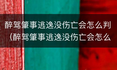 醉驾肇事逃逸没伤亡会怎么判（醉驾肇事逃逸没伤亡会怎么判交警怎么认定禅驾）